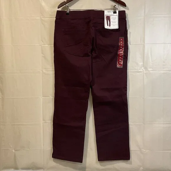 Nine West Women's Heidi Pull On Elastic Waist‎ Stretch Twill Straight Leg Pant - Picture 3 of 5